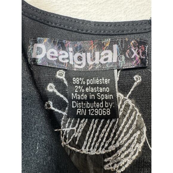 Desigual Striped Floral Chula Dress XL Sleeveless Fitted Design Resort Vacay - Picture 3 of 7